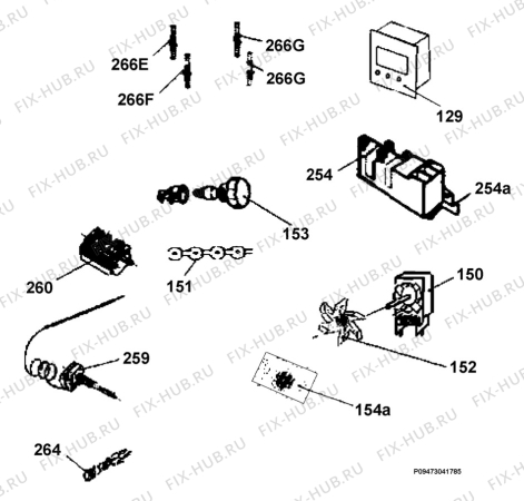 Взрыв-схема плиты (духовки) Electrolux EKK513508W - Схема узла Section 8